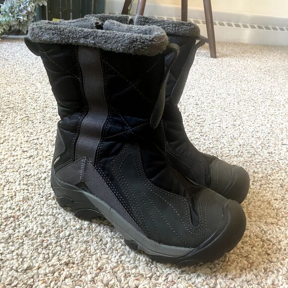 Keen Womens Boot Sz 5 Keen Dry Warm Thermal Quilted Waterproof Snow Winter Black - Picture 1 of 10